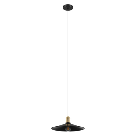 EGLO One Light Pendant W/ Black Finish & Brushed Gold Accent. 204025A